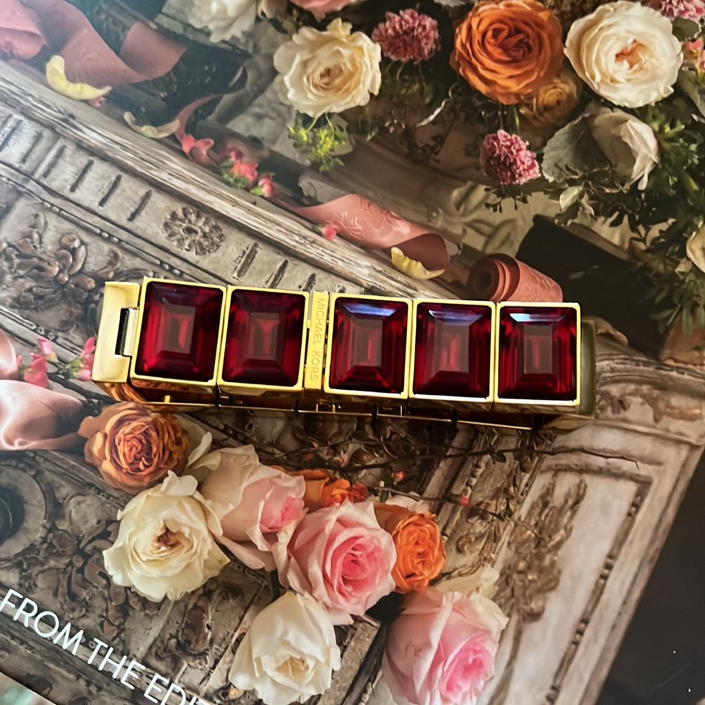 Michael Kors Ruby Colored Rhinestone Bracelet - image 3